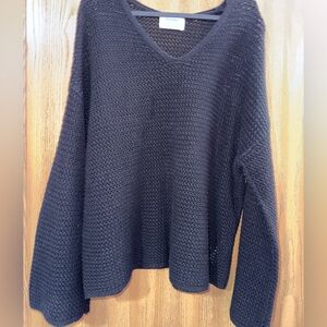 Loose Knit Bell Sleeve Sweater - XL